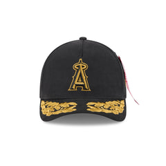 Alpha Industries x Los Angeles Angels Black 9FORTY M-Crown A-Frame Snapback Hat