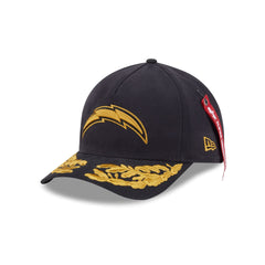 Alpha Industries x Los Angeles Chargers Black 9FORTY M-Crown A-Frame Snapback Hat