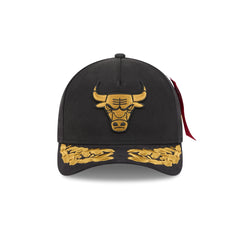 Alpha Industries x Chicago Bulls Black 9FORTY M-Crown A-Frame Snapback Hat