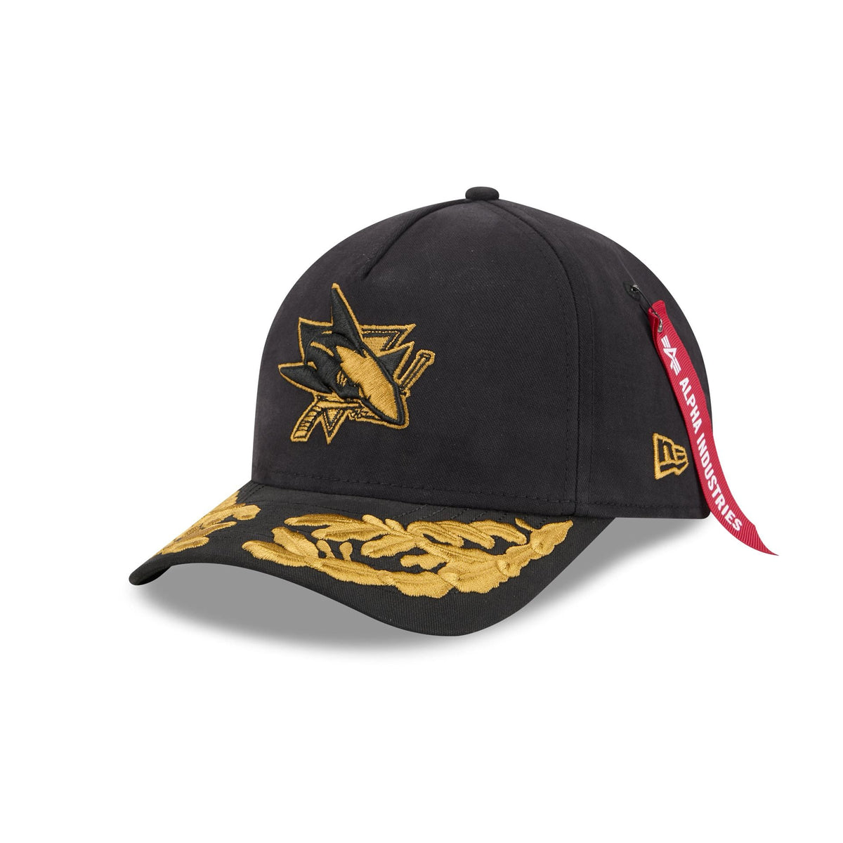Alpha Industries x San Jose Sharks Black 9FORTY M-Crown A-Frame Snapback Hat