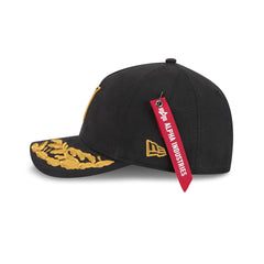 Alpha Industries x New York Rangers Black 9FORTY M-Crown A-Frame Snapback Hat