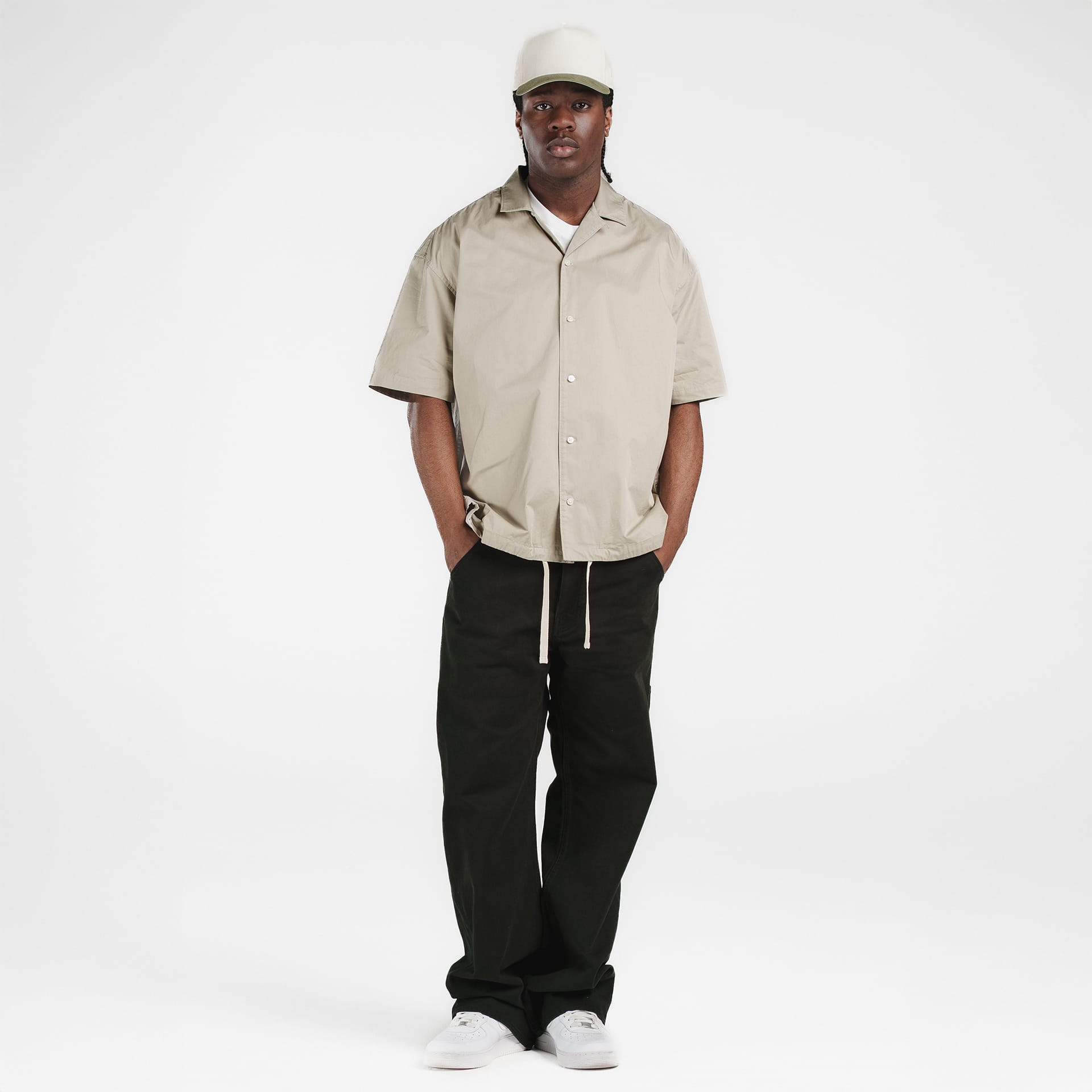 New Era Branded Resort Abbey Stone Open Collared Shirt