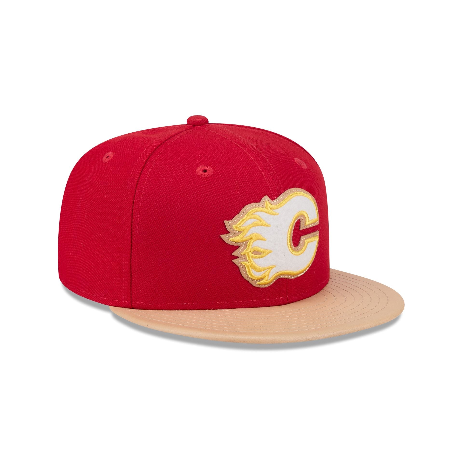 Calgary Flames Leather Visor 59FIFTY Fitted Hat