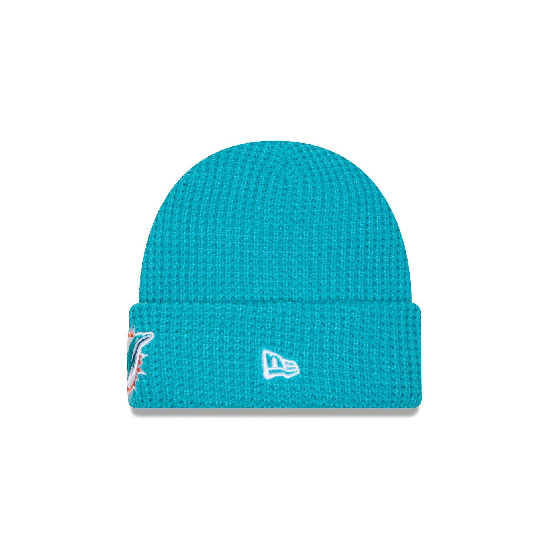 Miami Dolphins Waffle Stitch Knit Beanie Hat