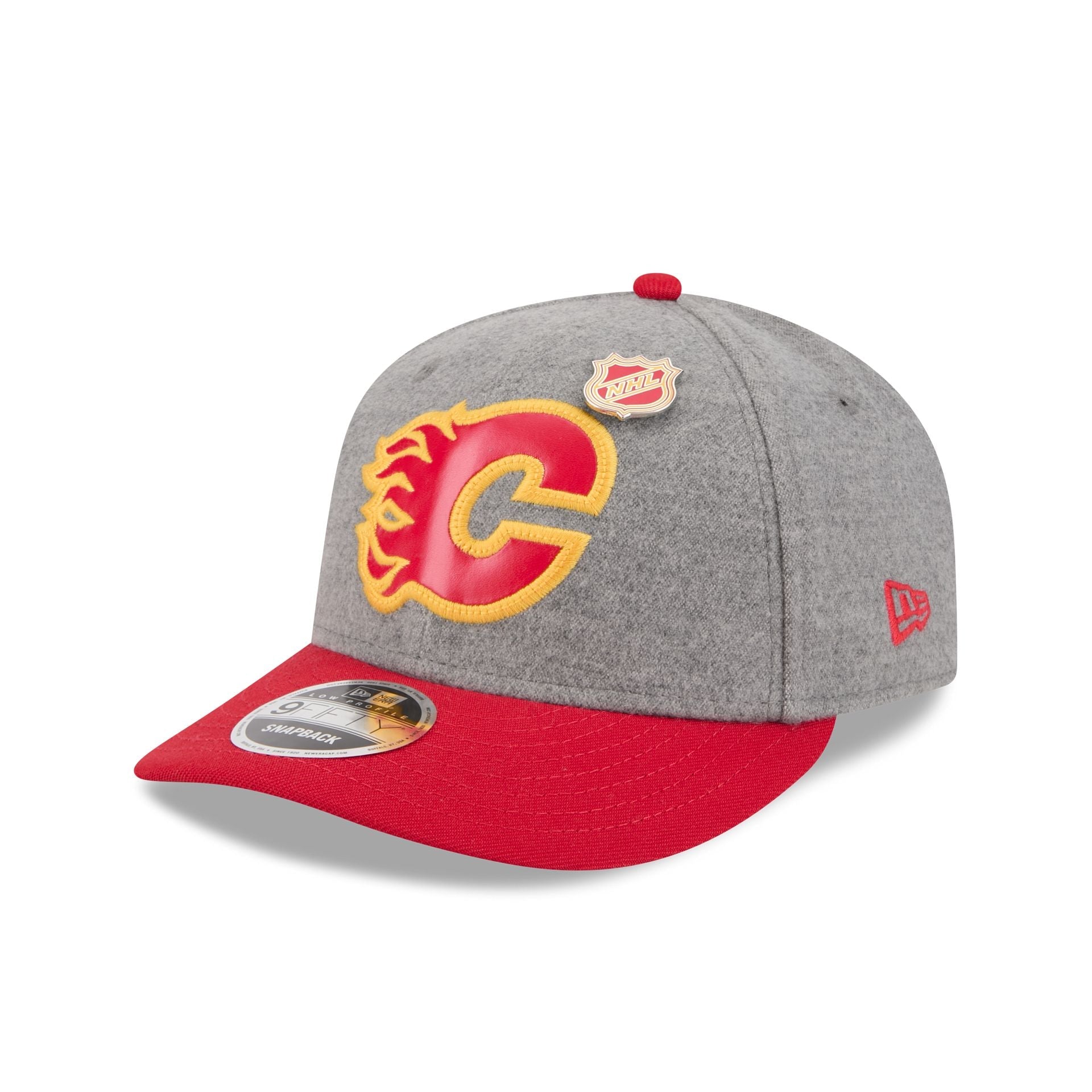 Calgary Flames Heather Gray Wool Low Profile 9FIFTY Snapback Hat