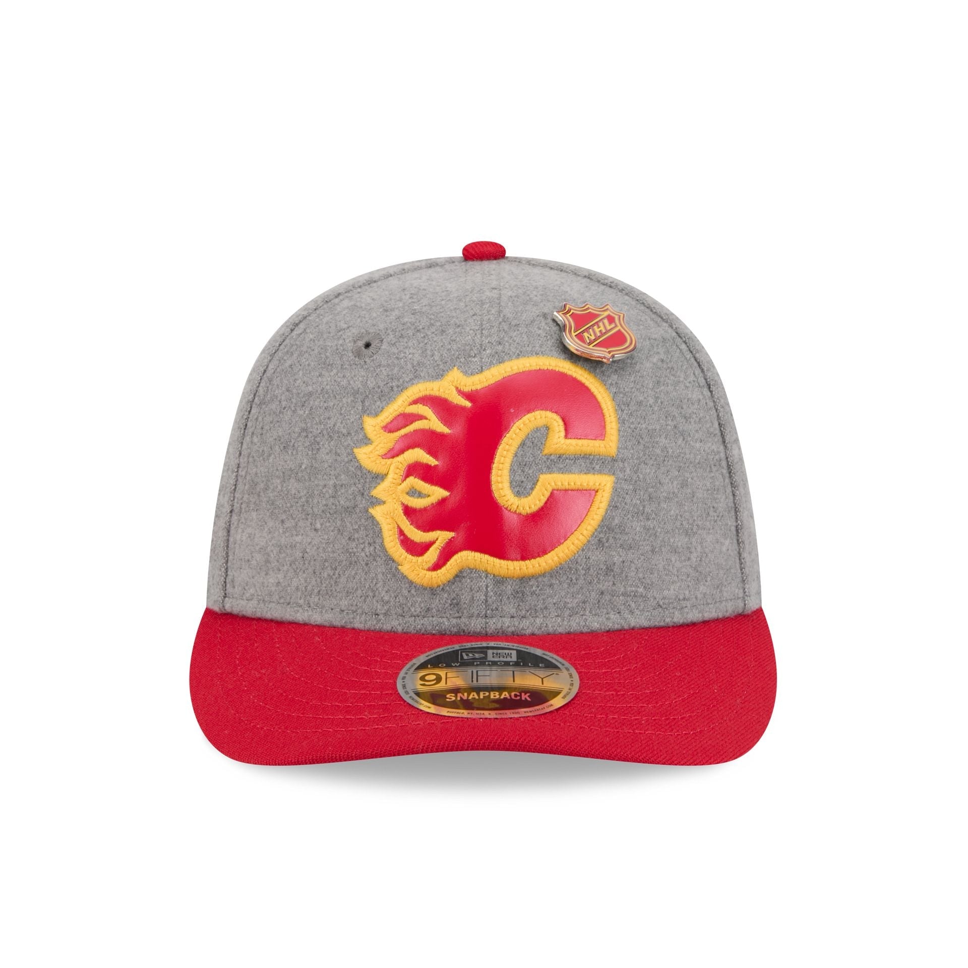 Calgary Flames Heather Gray Wool Low Profile 9FIFTY Snapback Hat