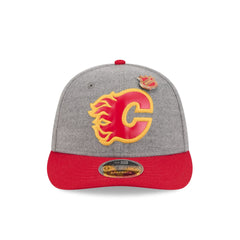 Calgary Flames Heather Gray Wool Low Profile 9FIFTY Snapback Hat