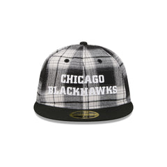 Chicago Blackhawks Grunge Plaid Retro Crown 59FIFTY Fitted Hat