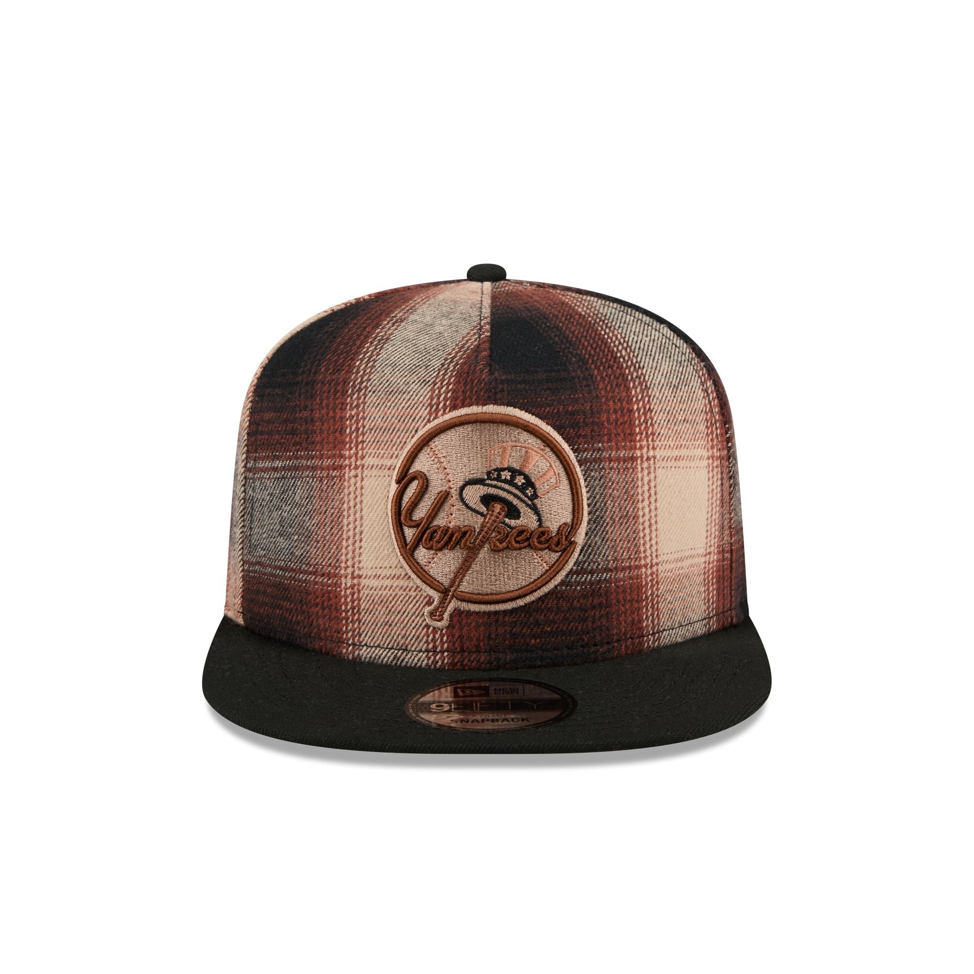 New York Yankees Grunge Plaid 9FIFTY A-Frame Adjustable Hat