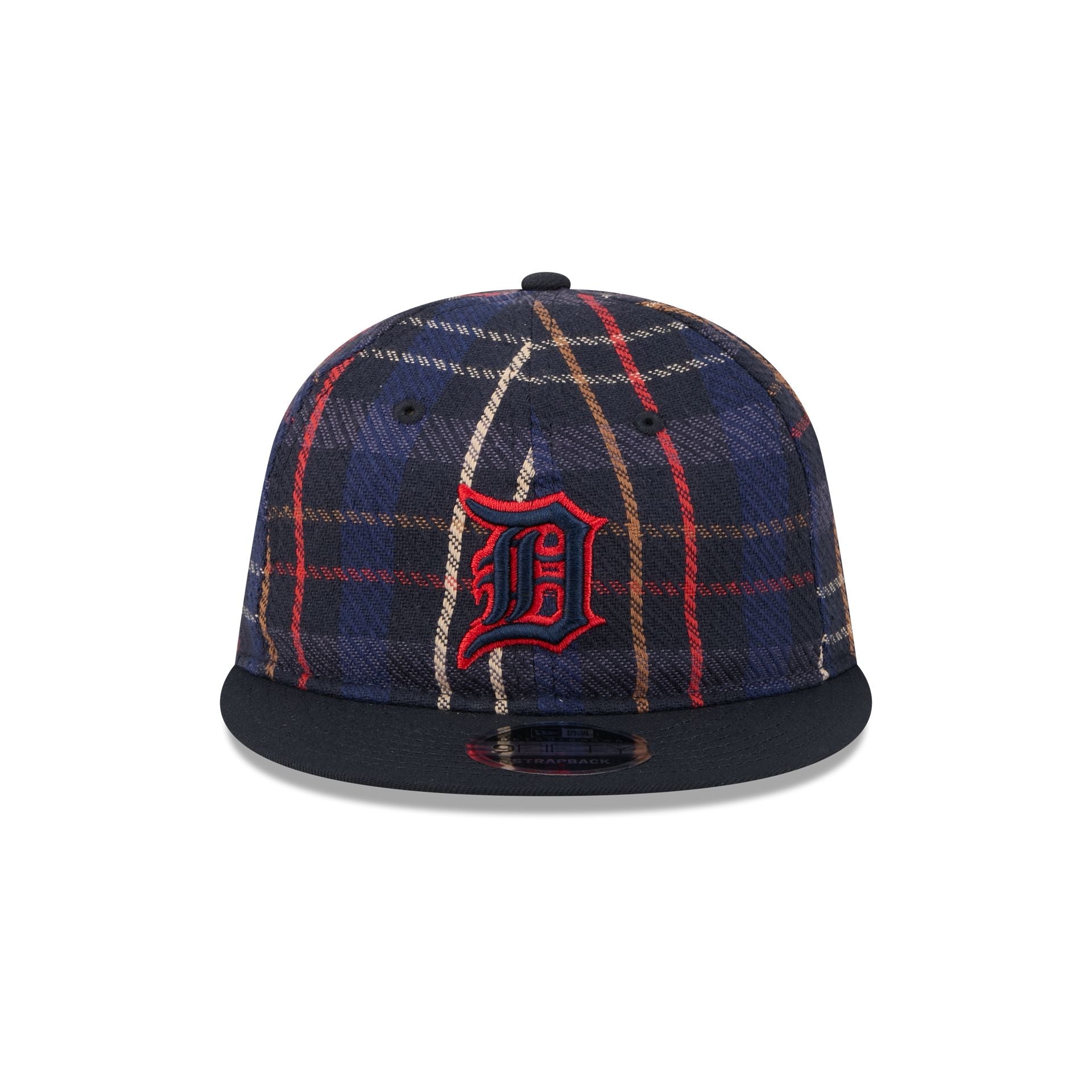 Detroit Tigers Grunge Plaid Retro Crown 9FIFTY Adjustable Hat