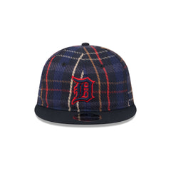 Detroit Tigers Grunge Plaid Retro Crown 9FIFTY Adjustable Hat