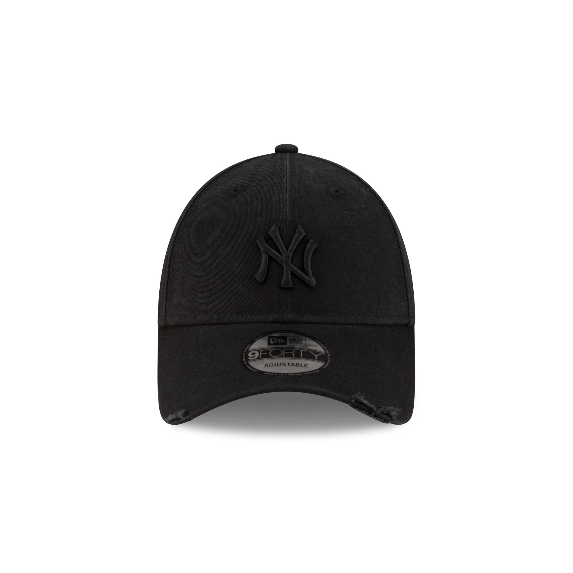 New York Yankees Distressed Black 9FORTY Adjustable Hat