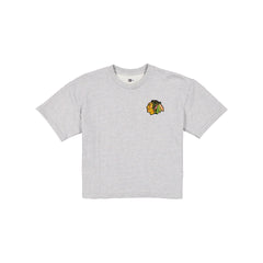 Chicago Blackhawks Glam Game Women's Cropped Heather Gray T-Shirt