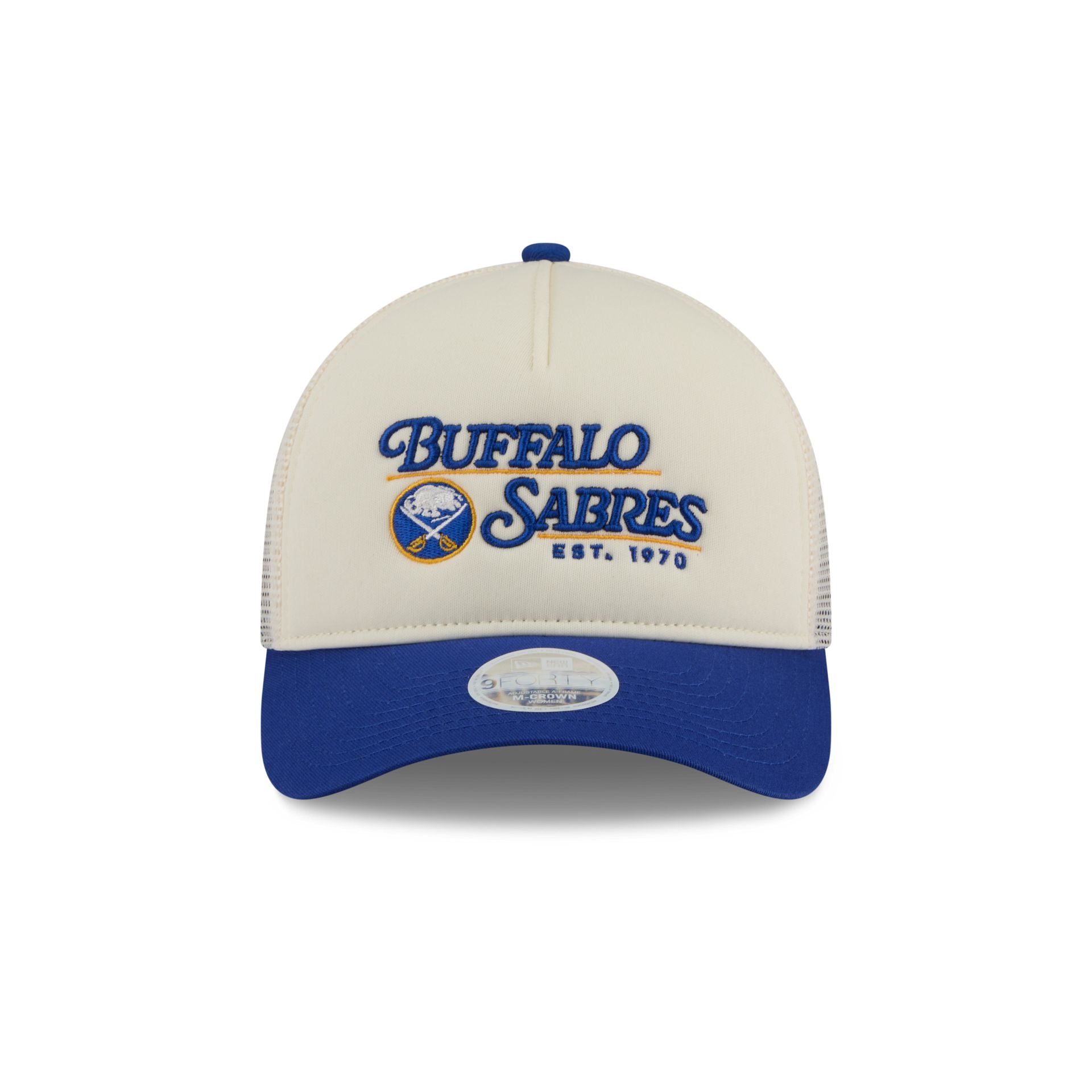 Buffalo Sabres Retro Chrome Women's White 9FORTY M-Crown A-Frame Trucker Hat