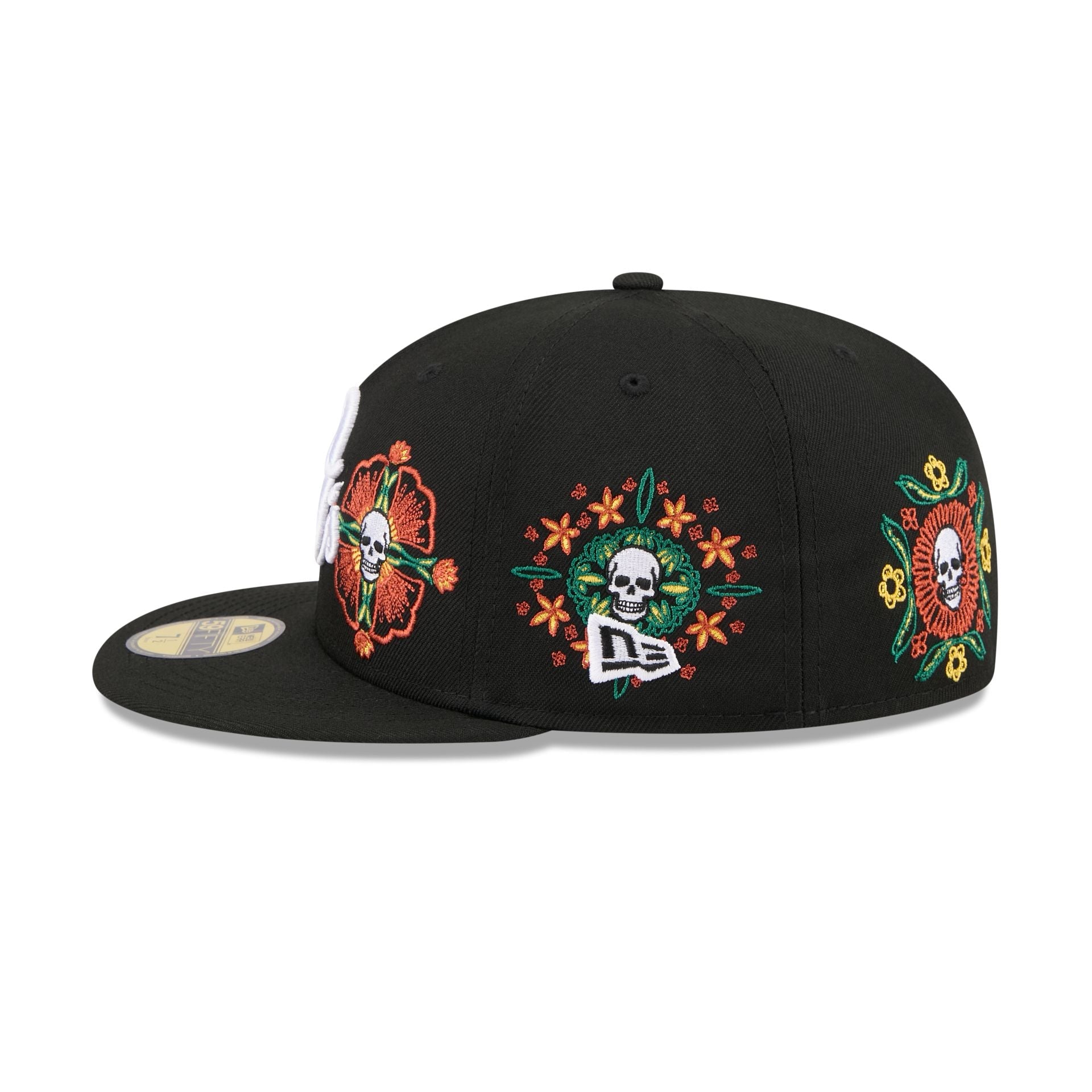Baltimore Orioles Day of the Dead Skull & Flowers 59FIFTY Fitted Hat
