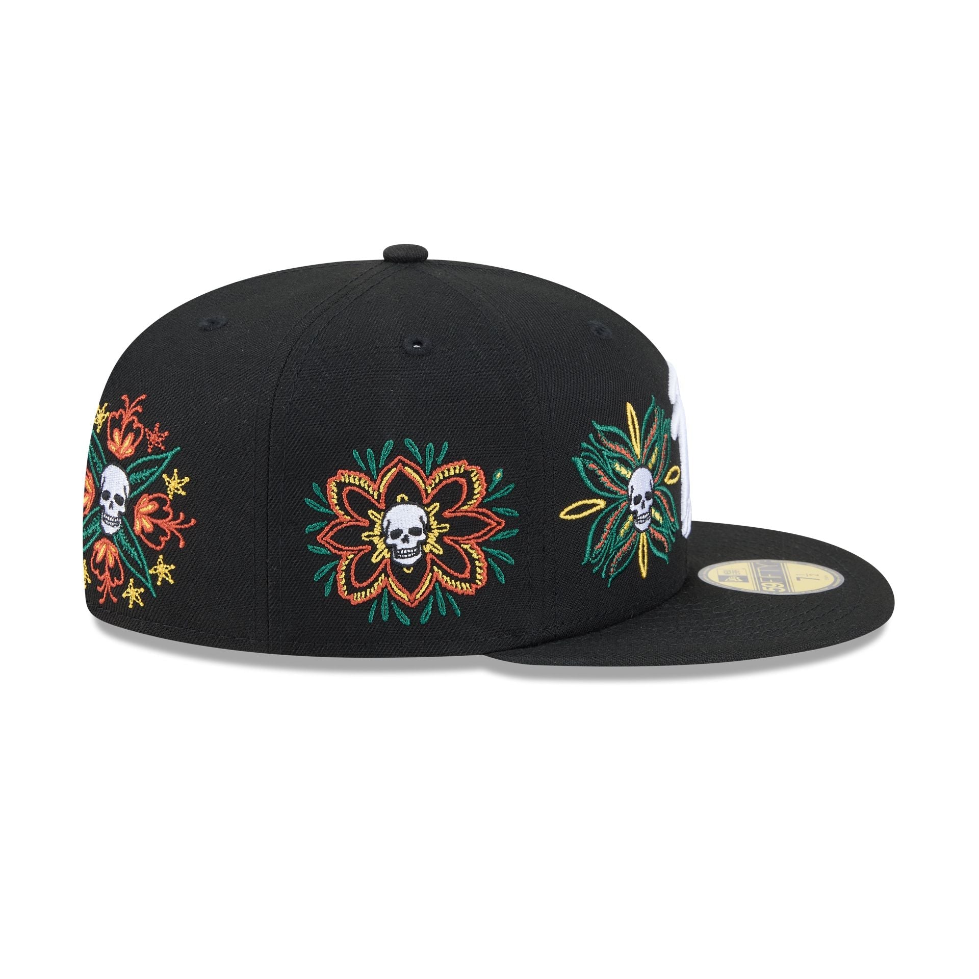 Bravos de León Day of the Dead Skull & Flowers 59FIFTY Fitted Hat