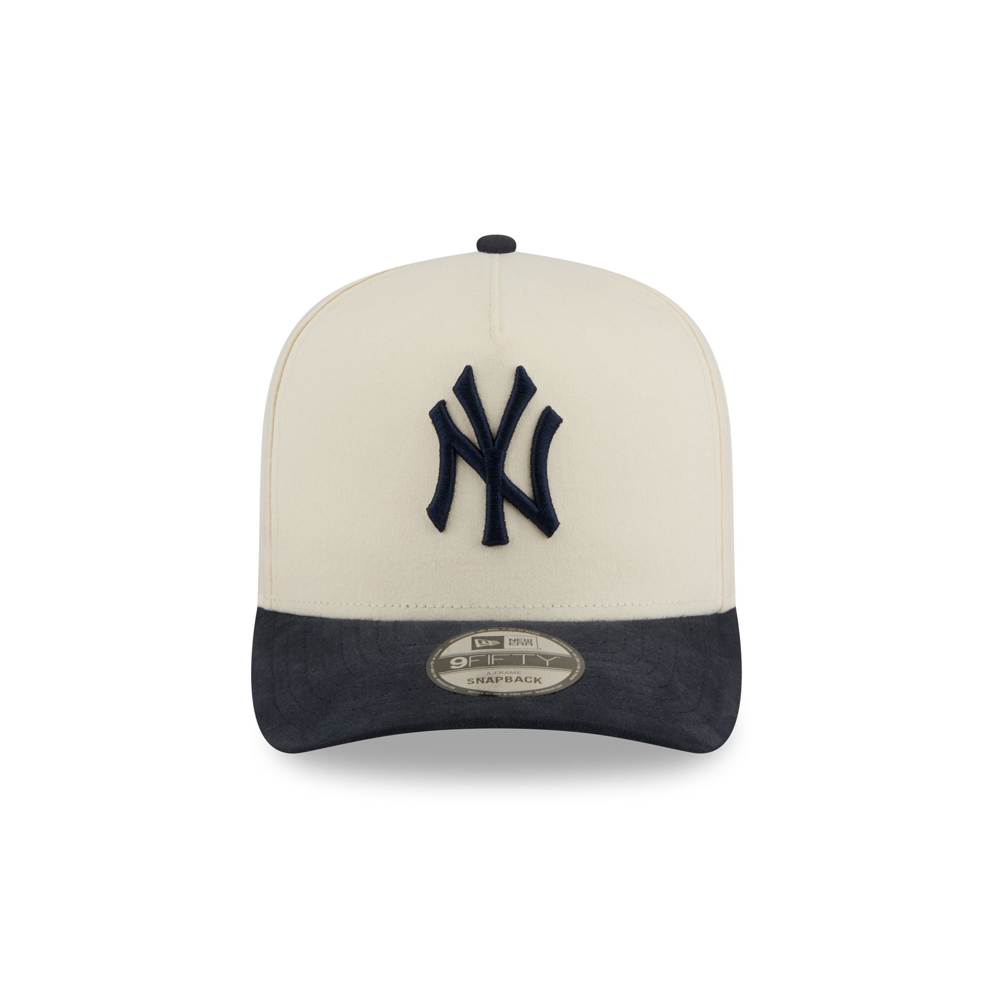 New York Yankees Cotton Brush Chrome Pre-Curve 9FIFTY A-Frame Snapback Hat