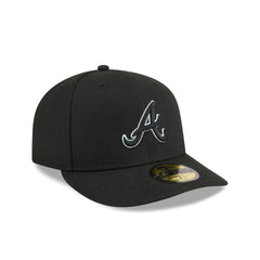 Atlanta Braves Black Pre-Curve 59FIFTY Fitted Hat