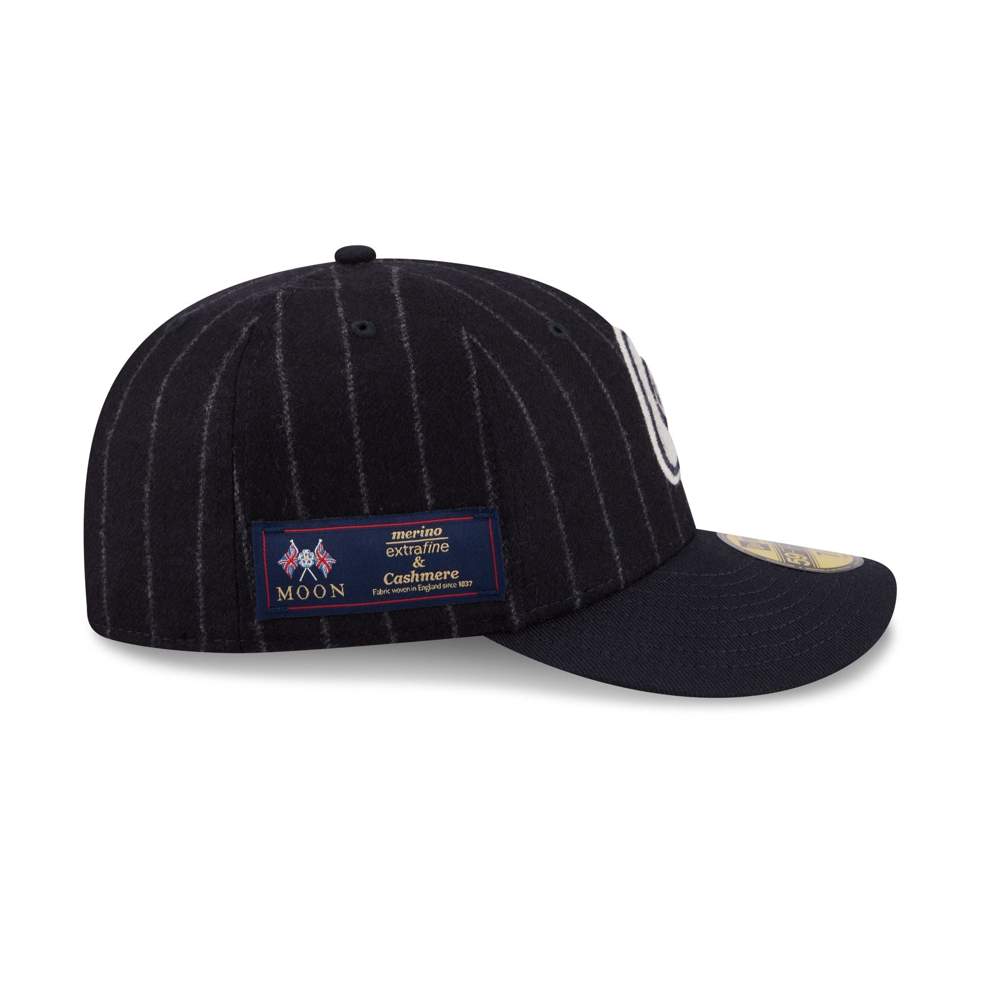 Atlanta Braves Pinstripe Merino & Cashmere Moon 59FIFTY Fitted Hat