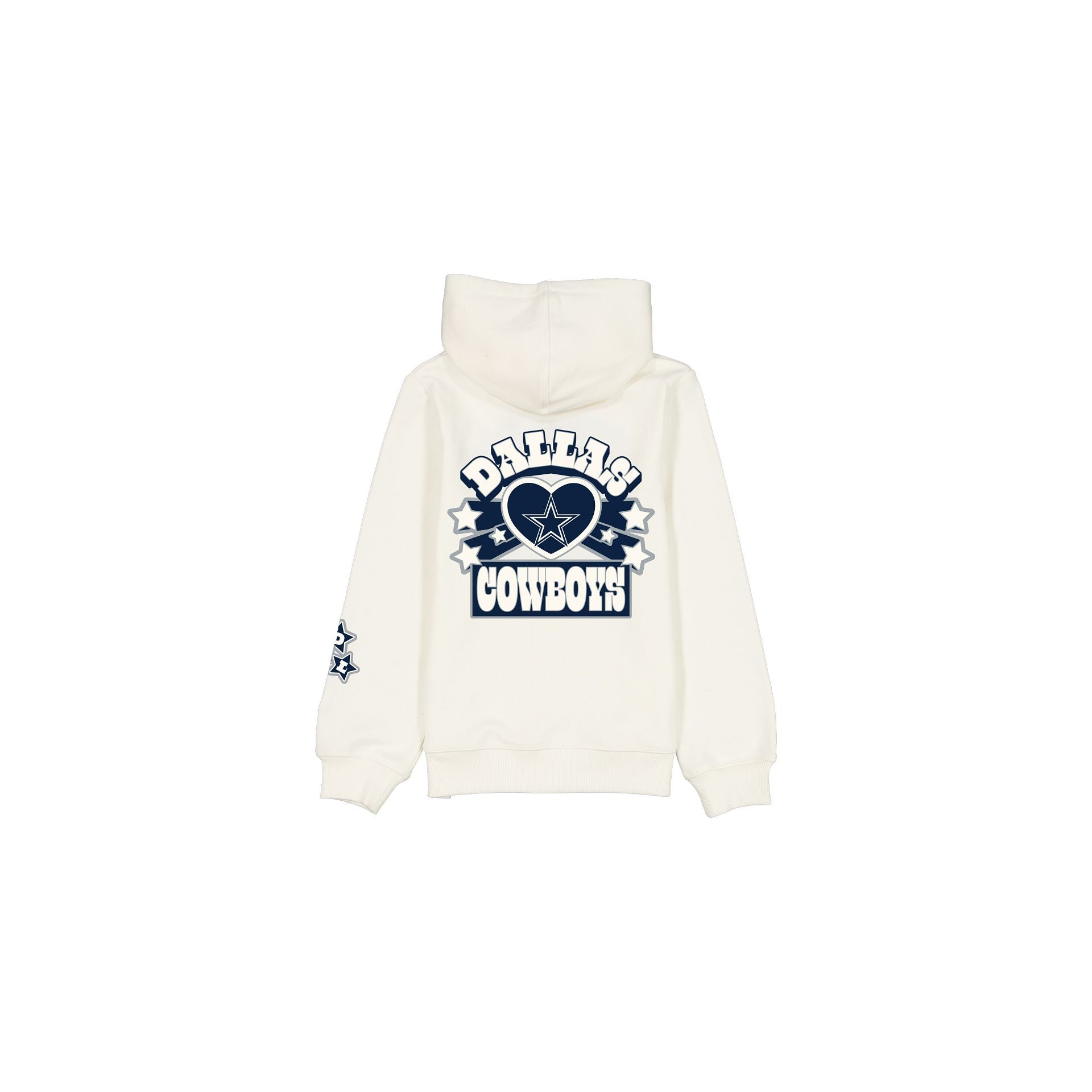 Dallas Cowboys Girls Chrome White Full-Zip Hoodie