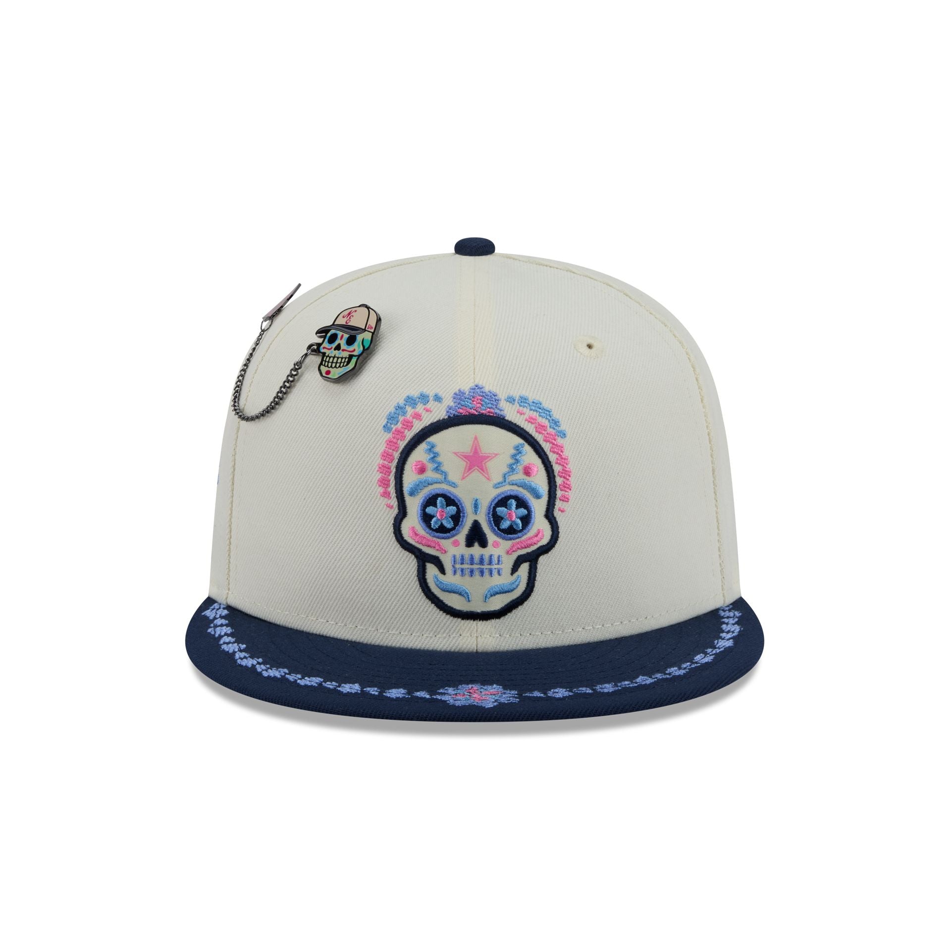 Dallas Cowboys Day of the Dead Chrome White 59FIFTY Fitted Hat