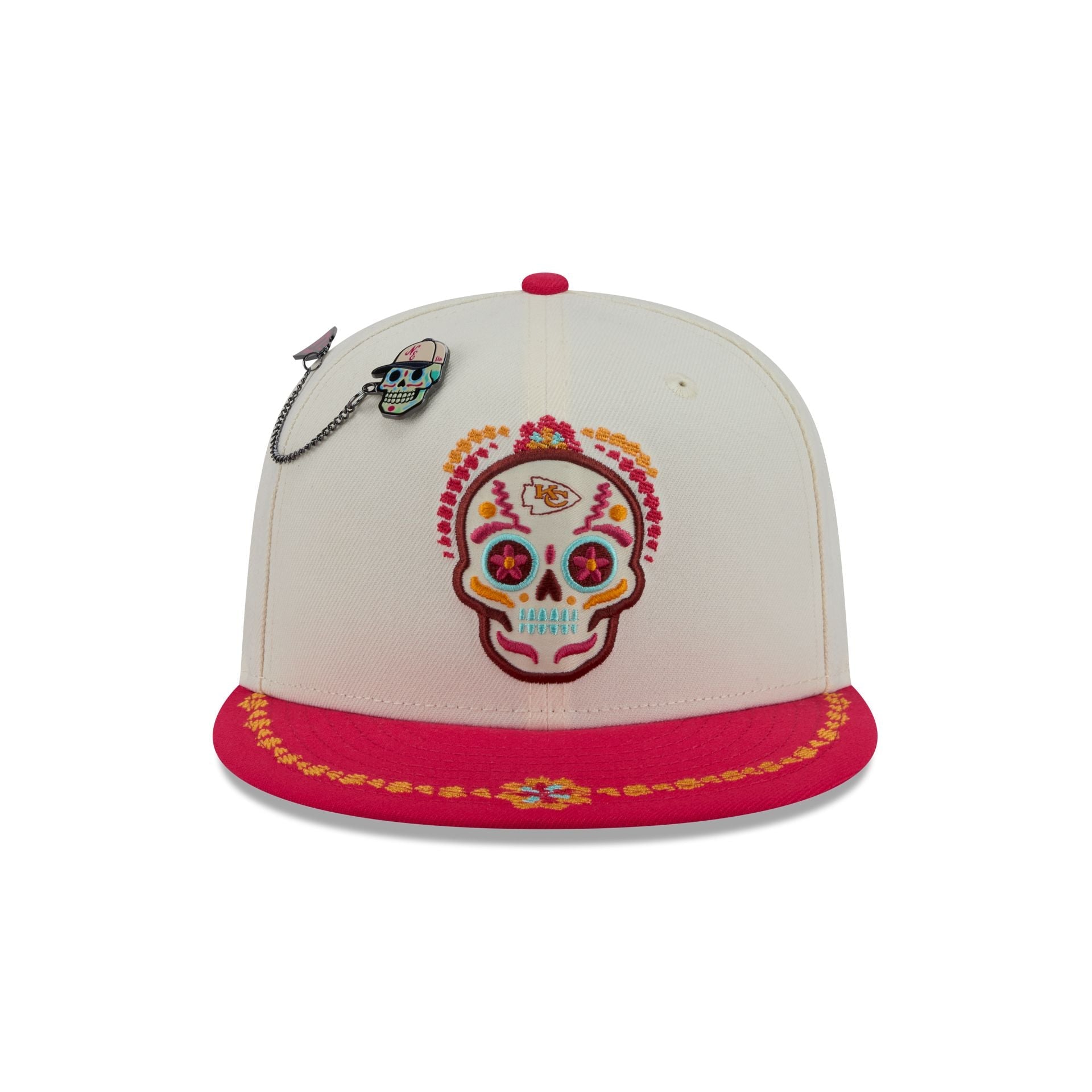Kansas City Chiefs Day of the Dead Chrome White 59FIFTY Fitted Hat