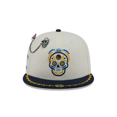 Golden State Warriors Day of the Dead Chrome White 59FIFTY Fitted Hat