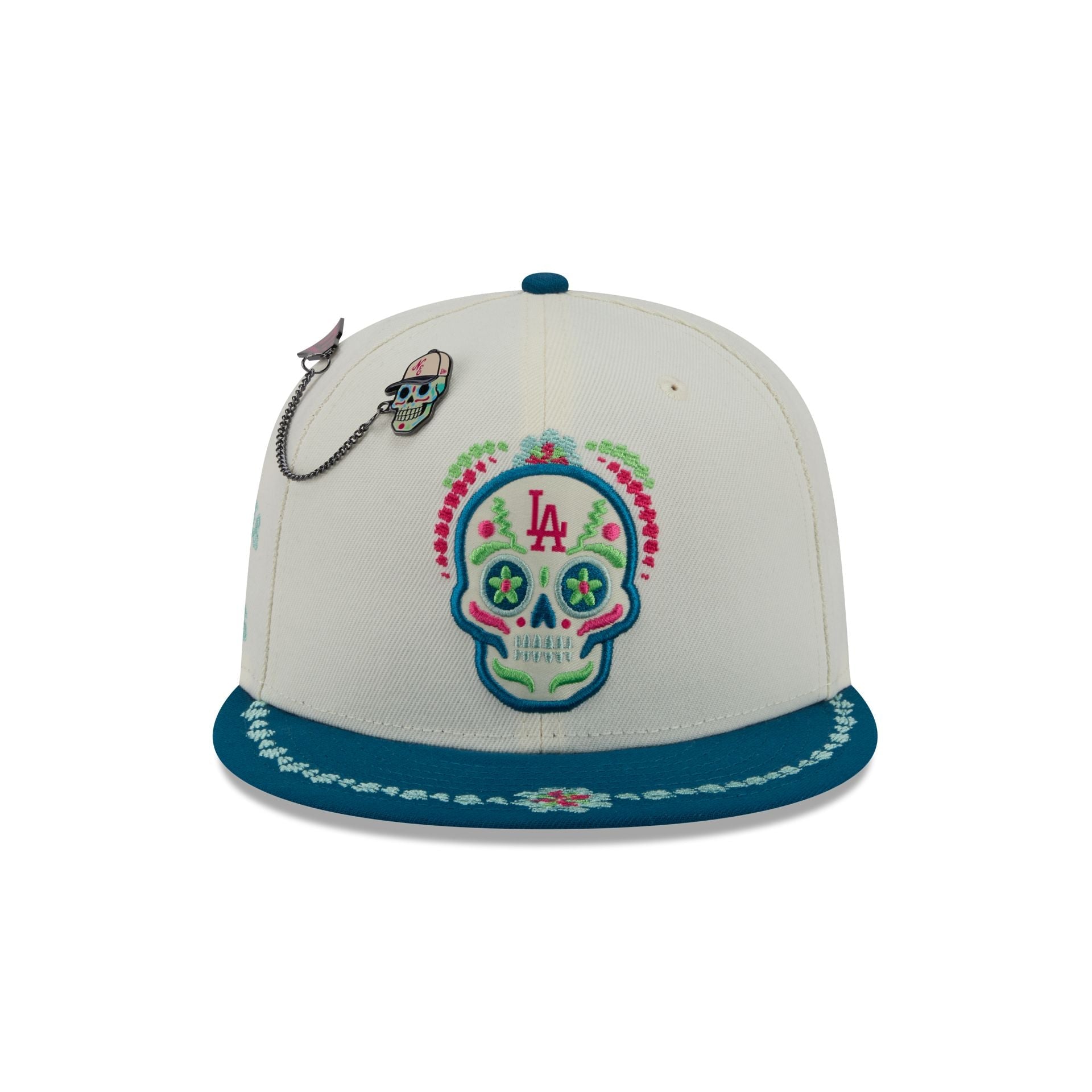 Los Angeles Dodgers Day of the Dead Chrome White 59FIFTY Fitted Hat