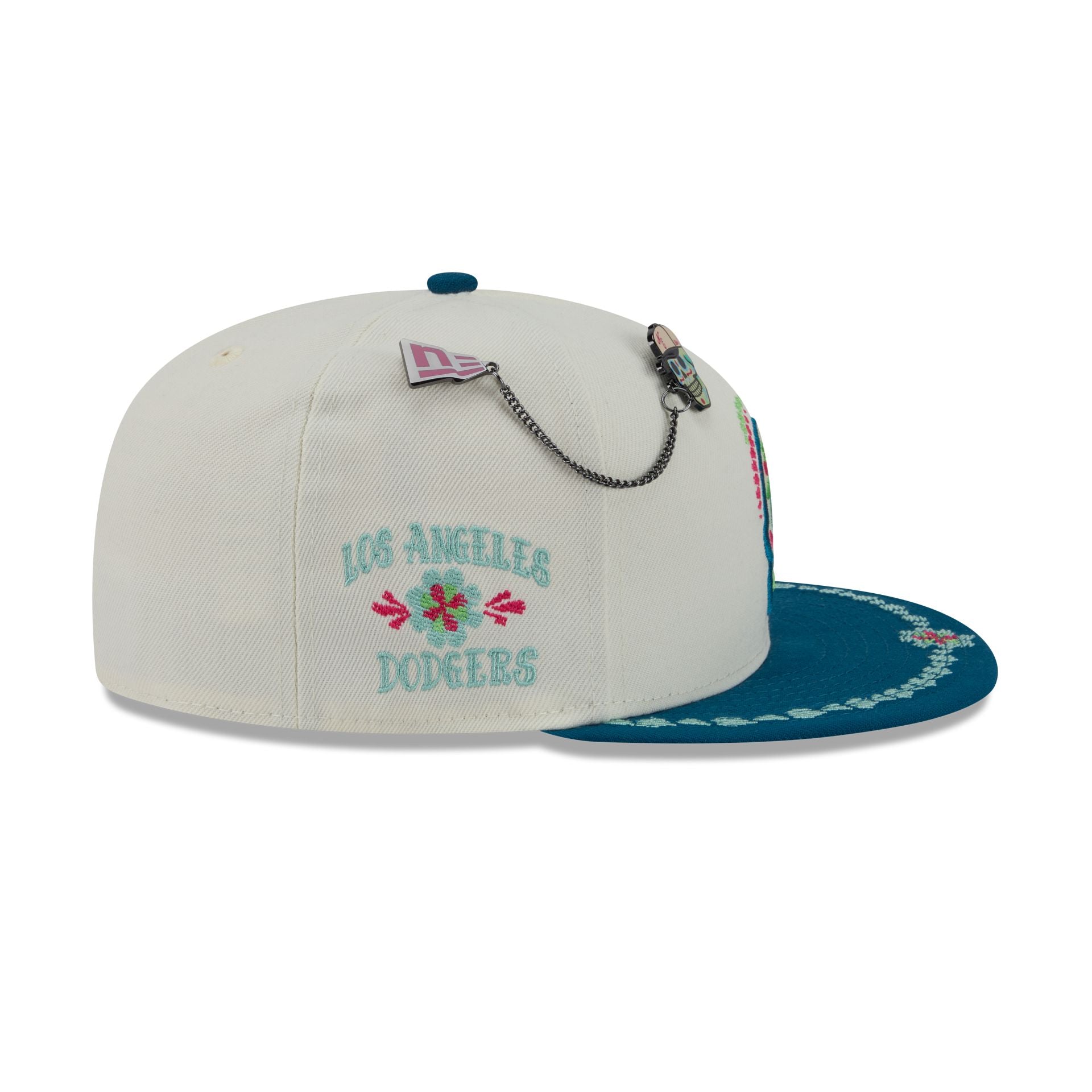 Los Angeles Dodgers Day of the Dead Chrome White 59FIFTY Fitted Hat