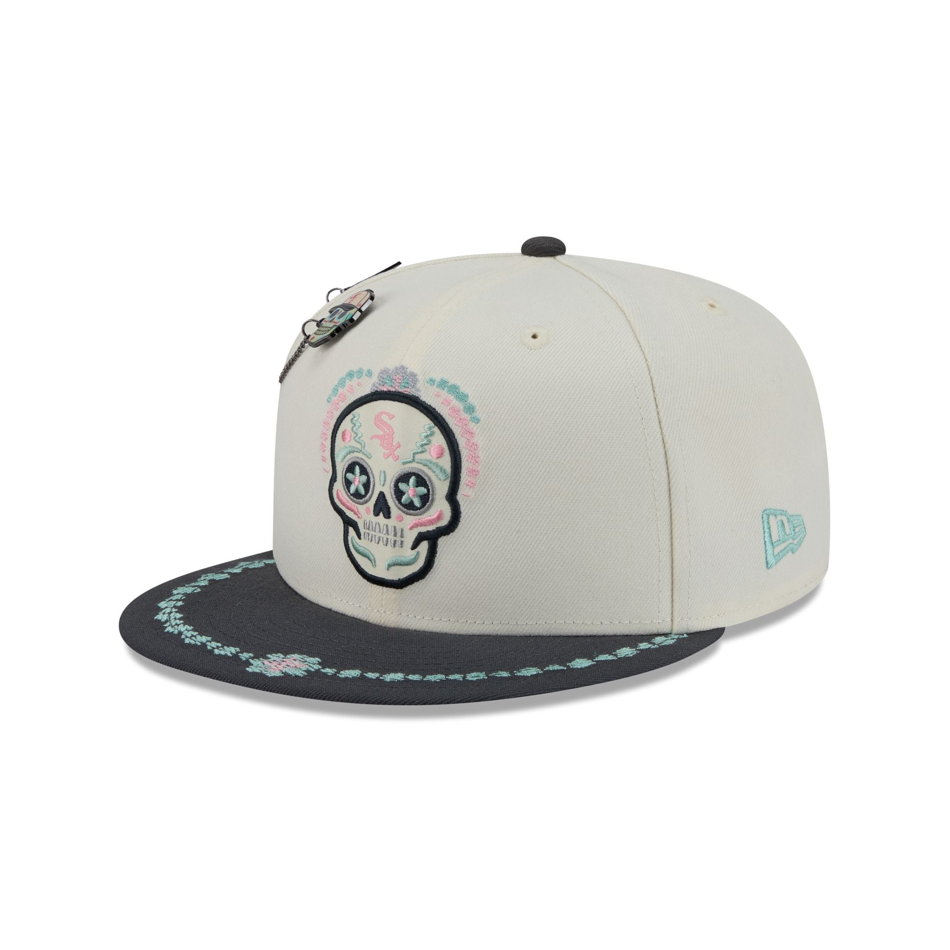 Chicago White Sox Day of the Dead Chrome White 59FIFTY Fitted Hat