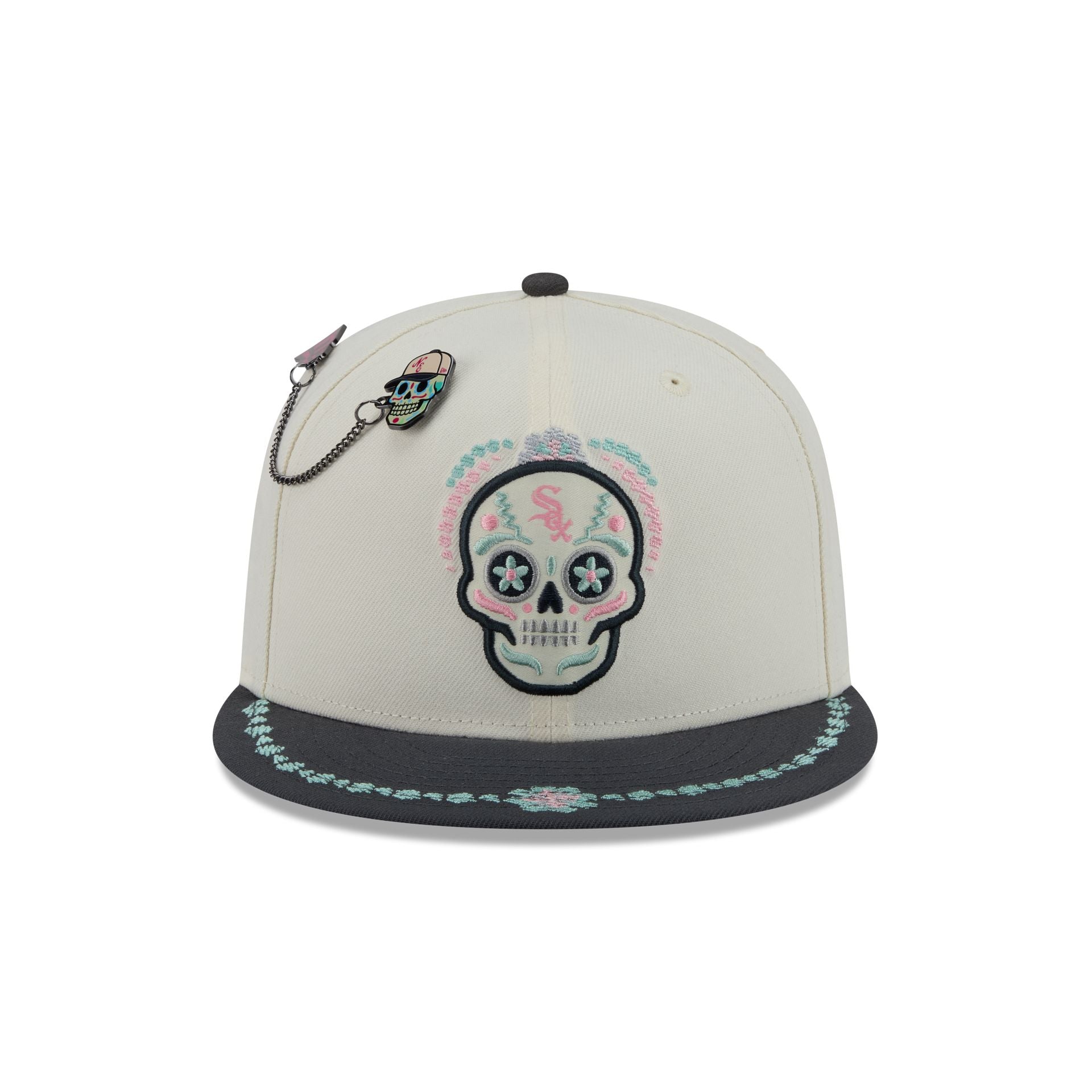 Chicago White Sox Day of the Dead Chrome White 59FIFTY Fitted Hat