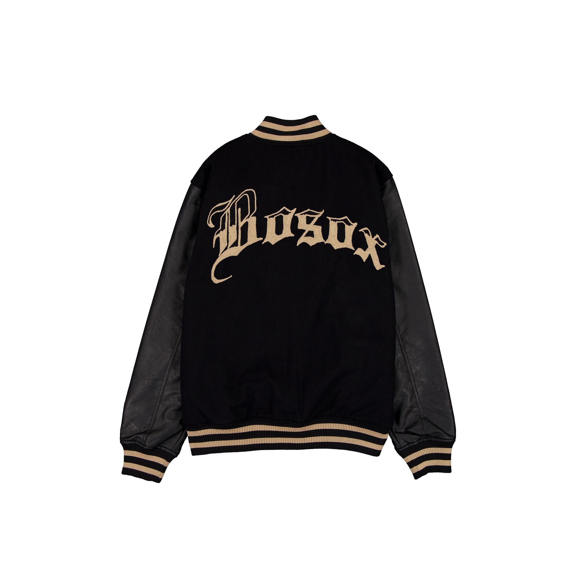 Boston Red Sox Gothic Lettering Black Wool Varsity Jacket