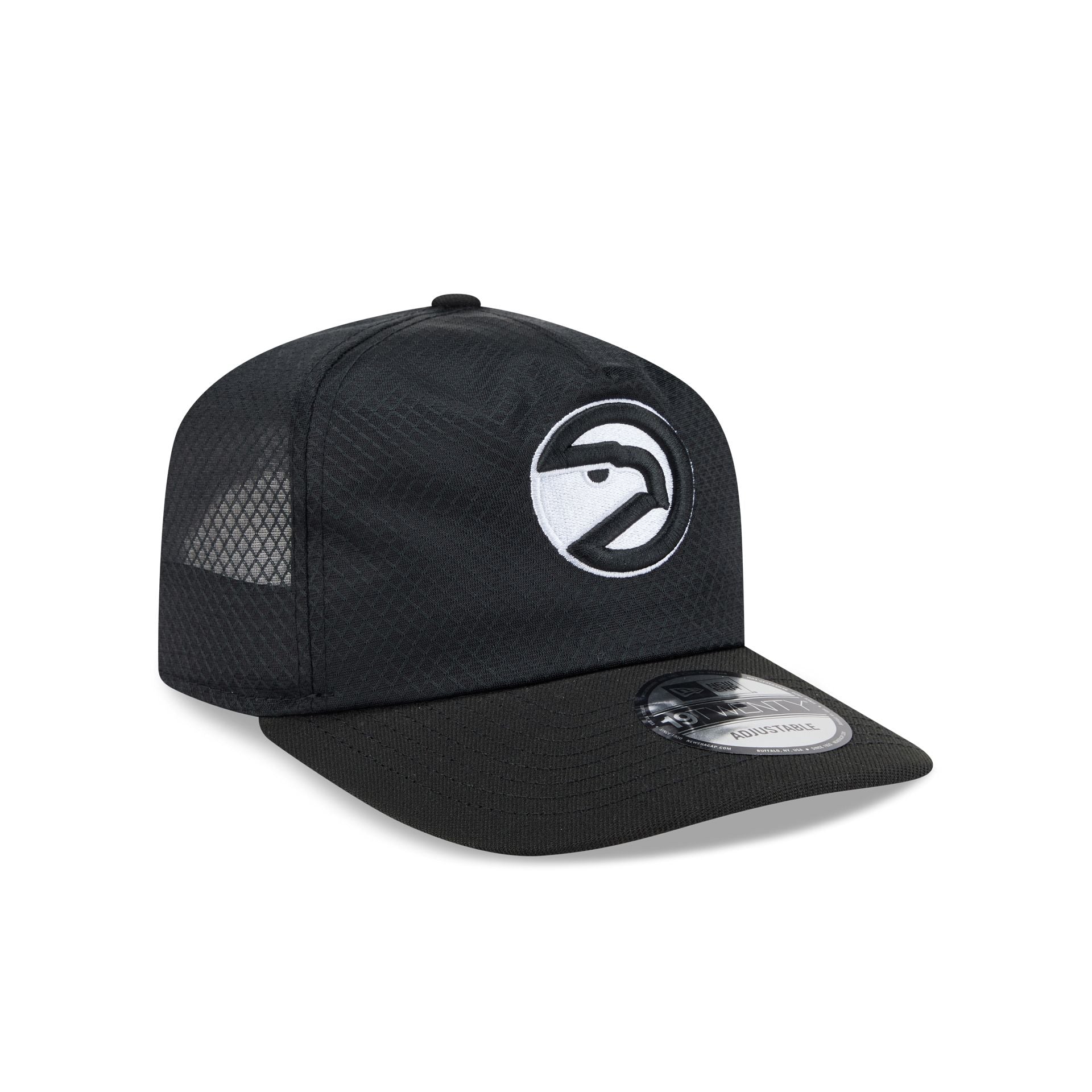 Atlanta Hawks Black & White Mesh 19TWENTY Trucker Hat