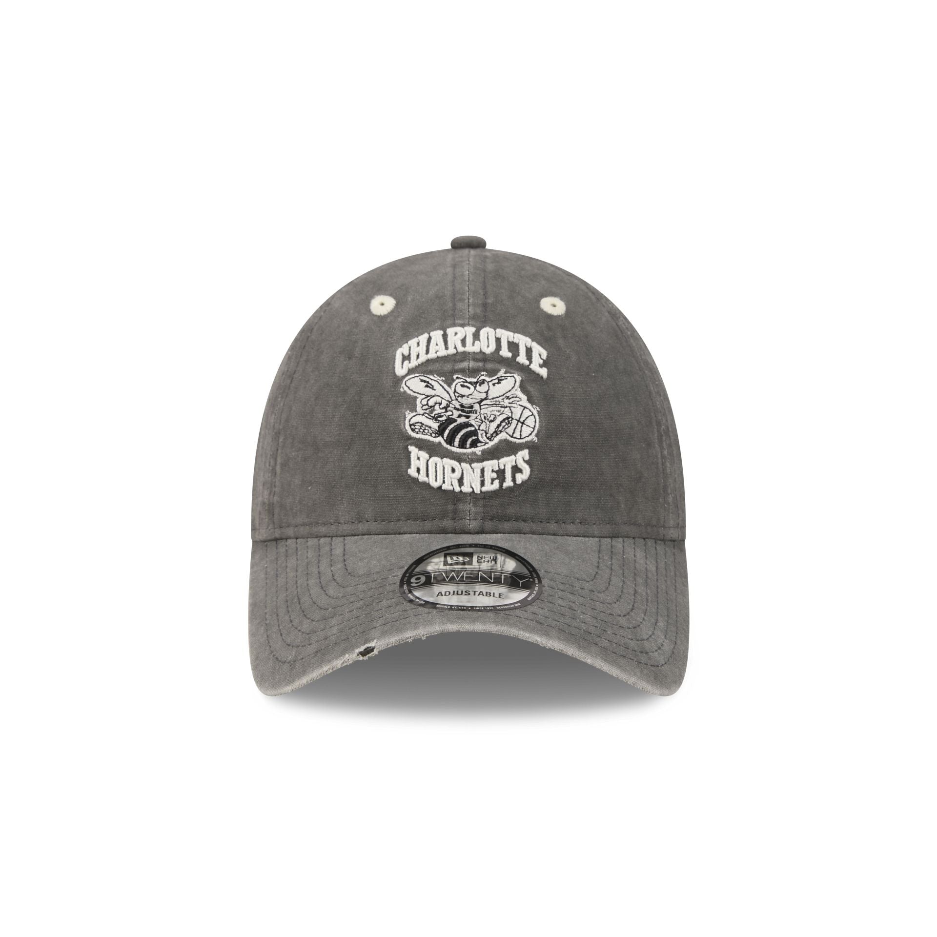 Charlotte Hornets Washed Black Cotton 9TWENTY Adjustable Hat