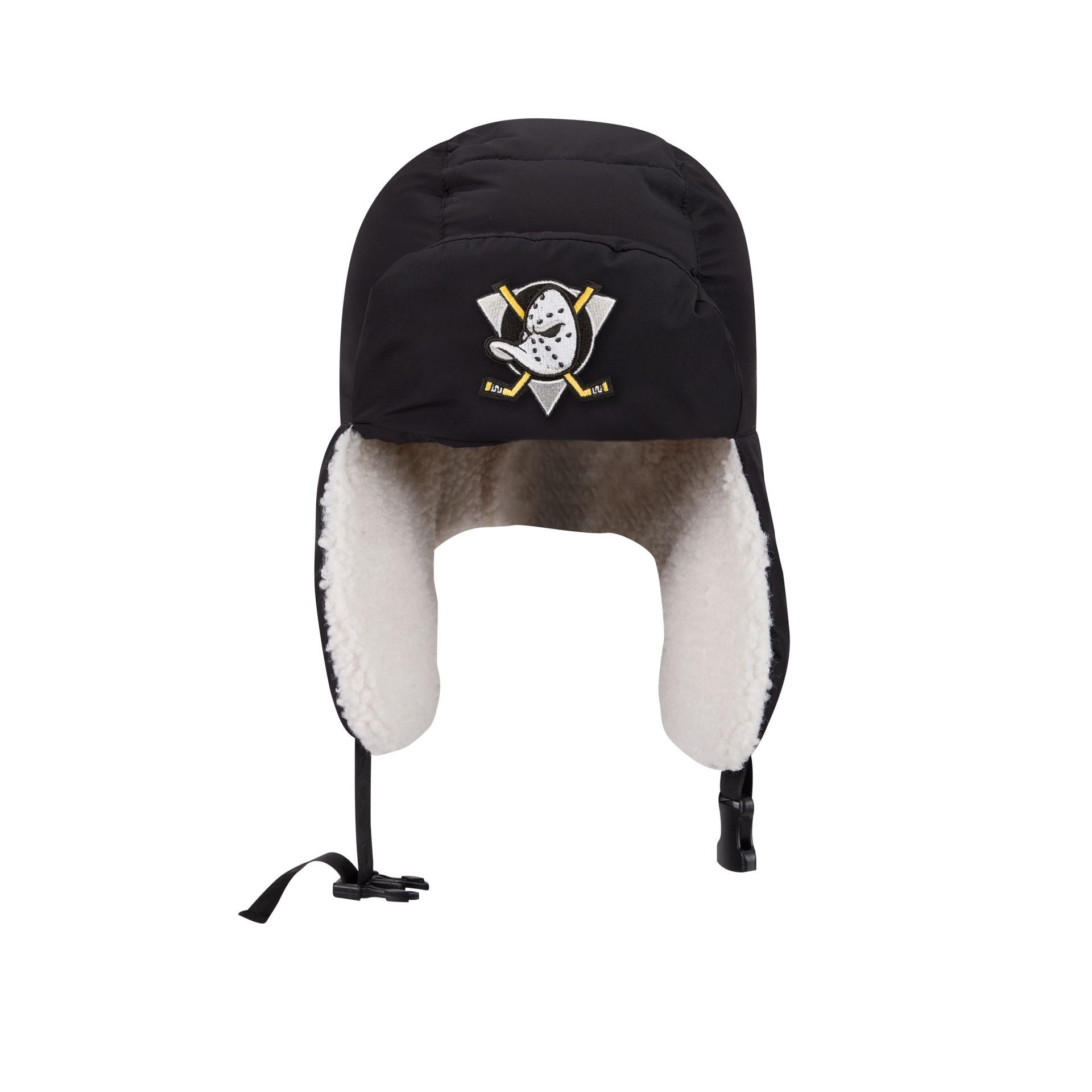 Alpha Industries x Anaheim Ducks Black Puffer Trapper Hat