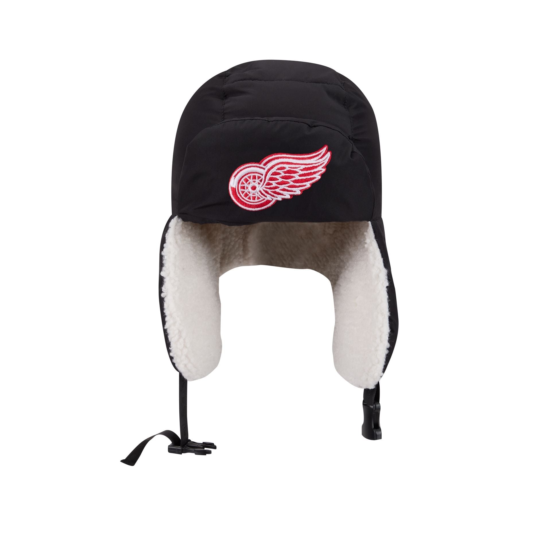 Alpha Industries x Detroit Red Wings Black Puffer Trapper Hat