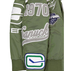 Alpha Industries x Vancouver Canucks Sage Green MA-1 Flight Jacket