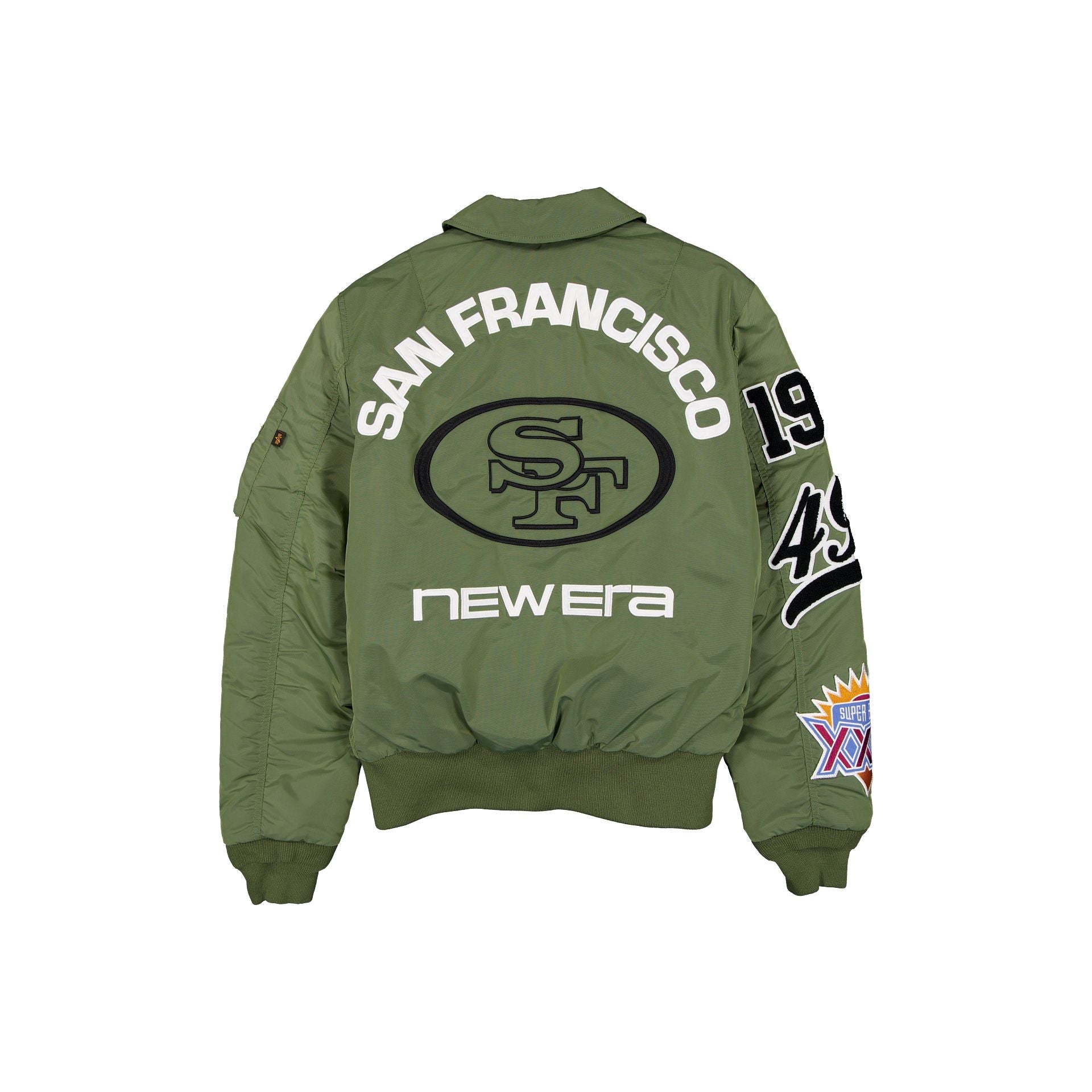 Alpha Industries x San Francisco 49ers Sage Green MA-1 Flight Jacket