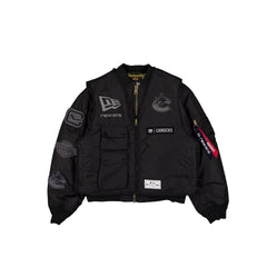 Alpha Industries x Vancouver Canucks Black 2-in-1 MA-1 Flight Jacket + Vest