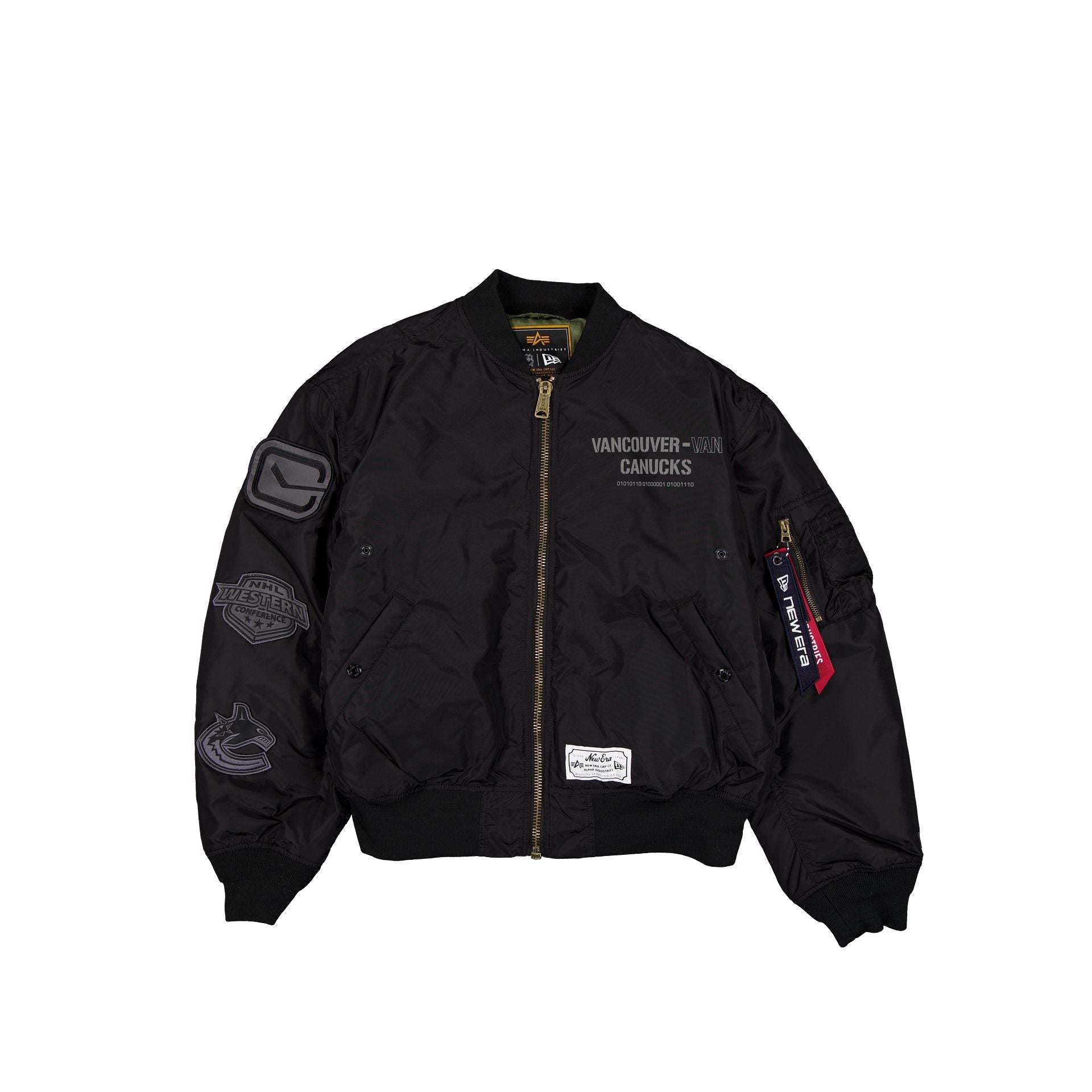 Alpha Industries x Vancouver Canucks Black 2-in-1 MA-1 Flight Jacket + Vest
