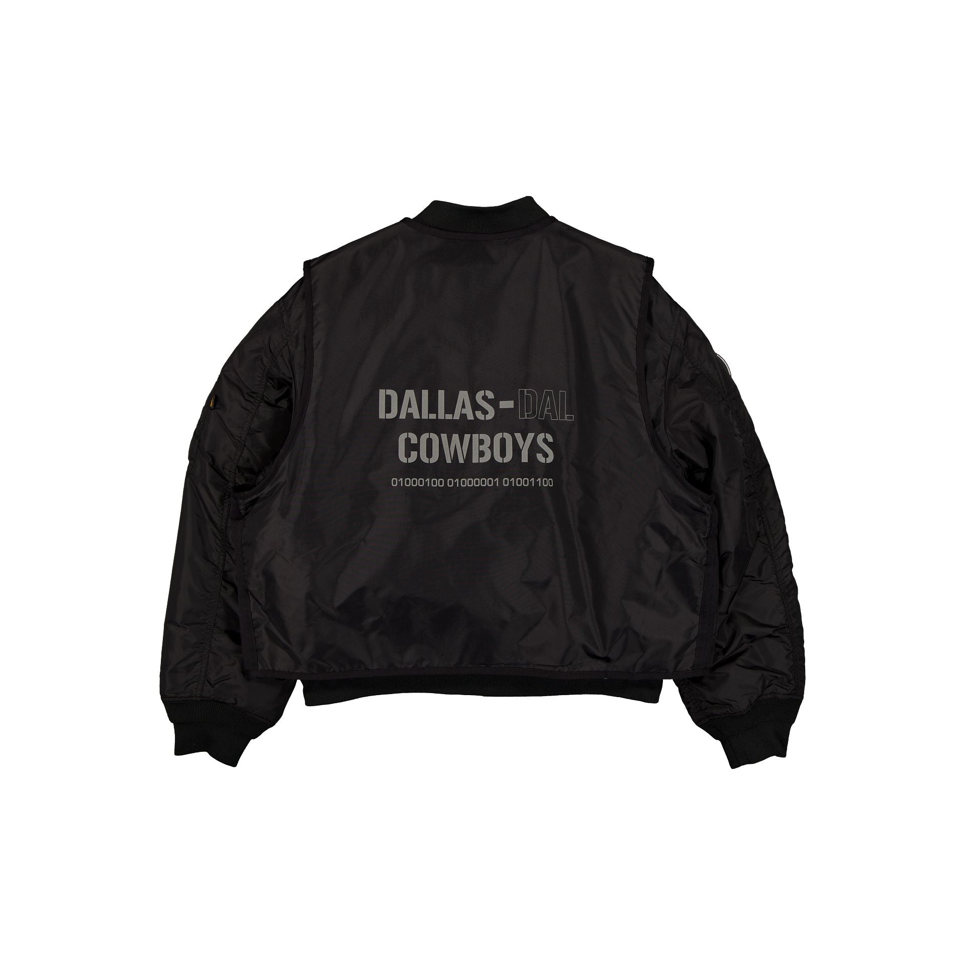 Alpha Industries x Dallas Cowboys Black 2-in-1 MA-1 Flight Jacket + Vest