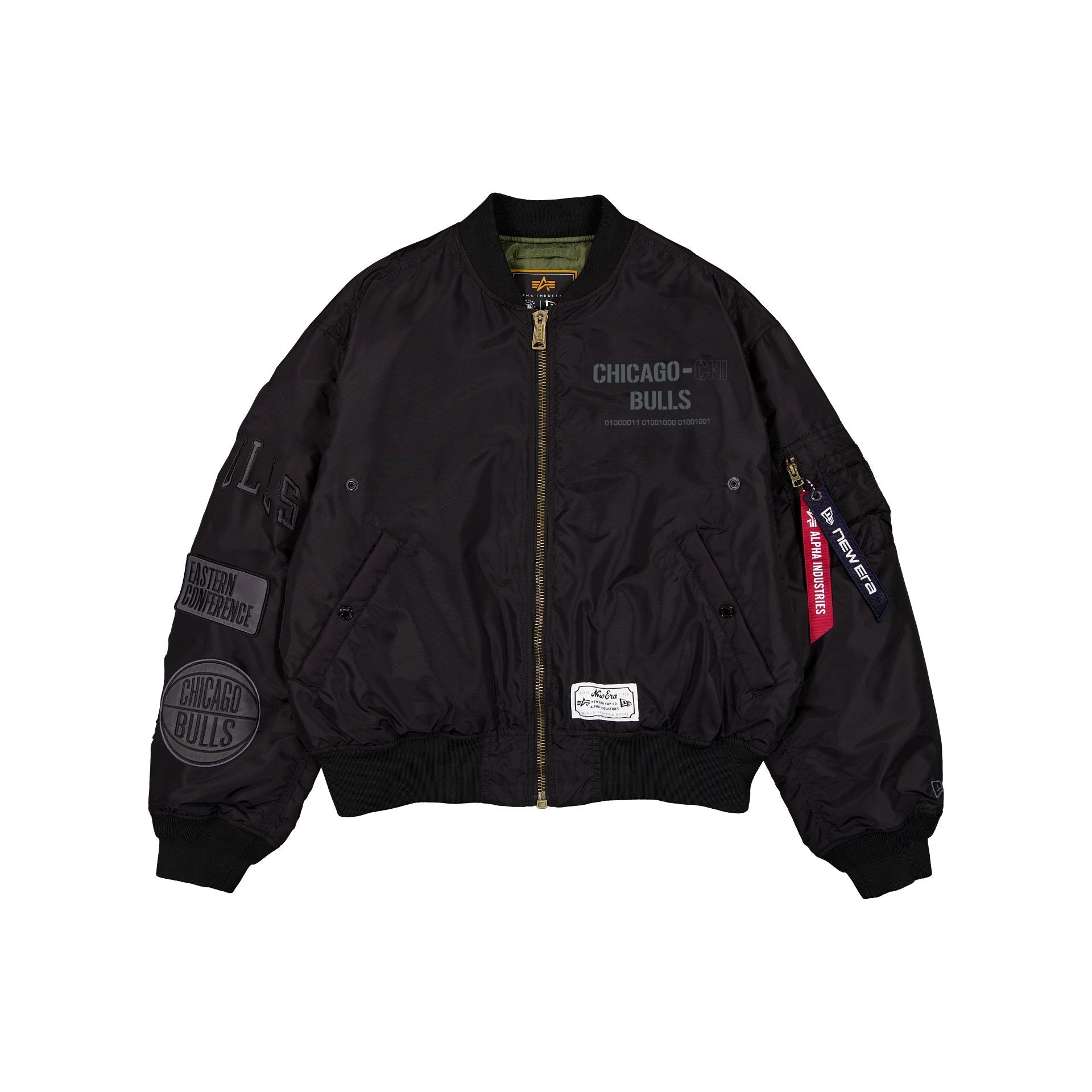 Alpha Industries x Chicago Bulls Black 2-in-1 MA-1 Flight Jacket + Vest