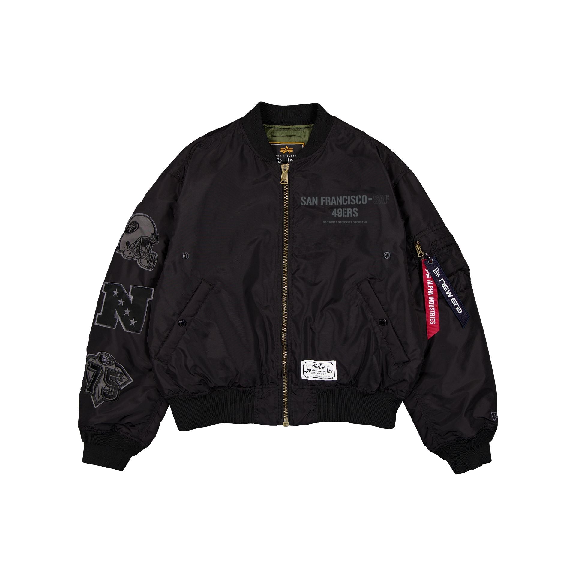 Alpha Industries x San Francisco 49ers Black 2-in-1 MA-1 Flight Jacket + Vest
