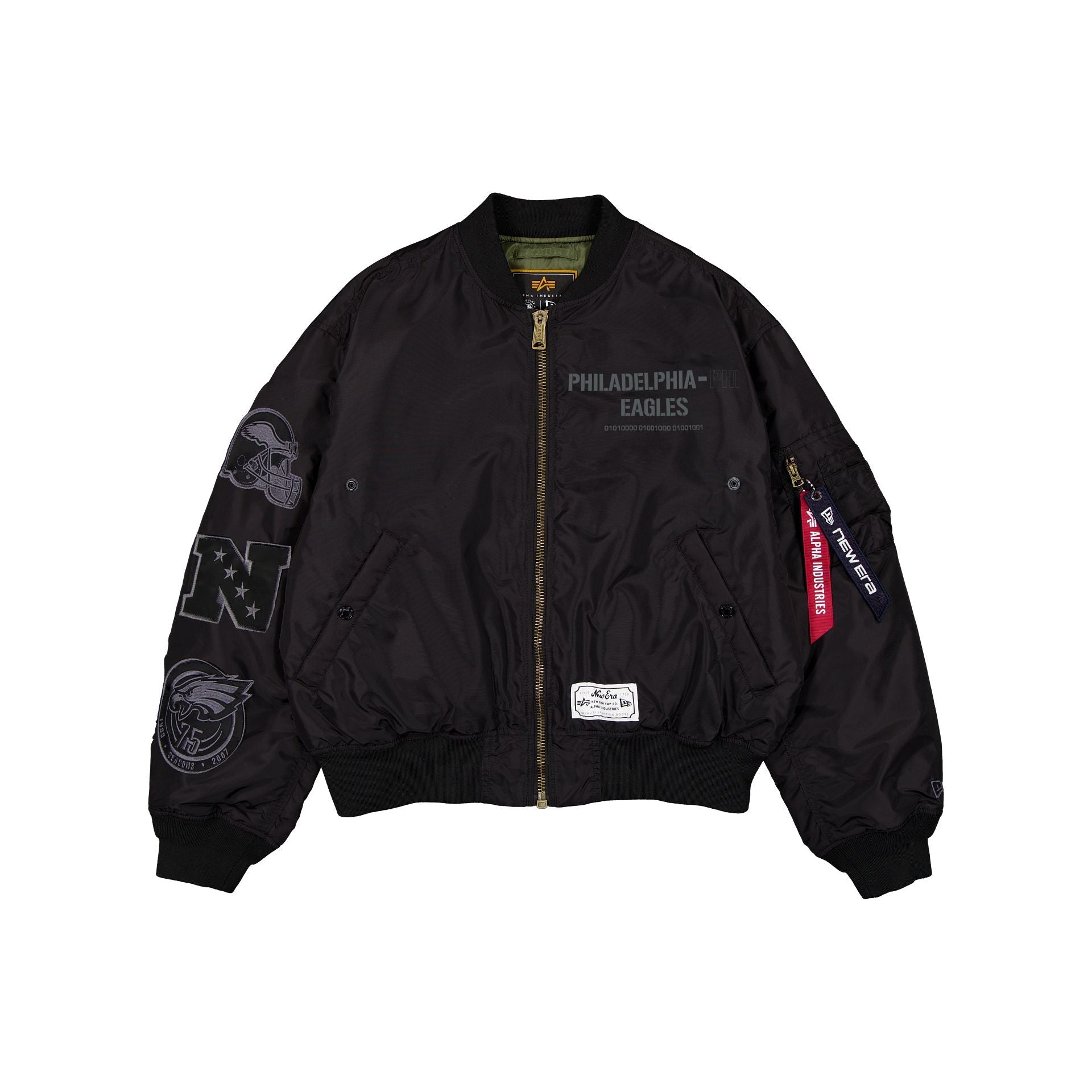 Alpha Industries x Philadelphia Eagles Black 2-in-1 MA-1 Flight Jacket + Vest