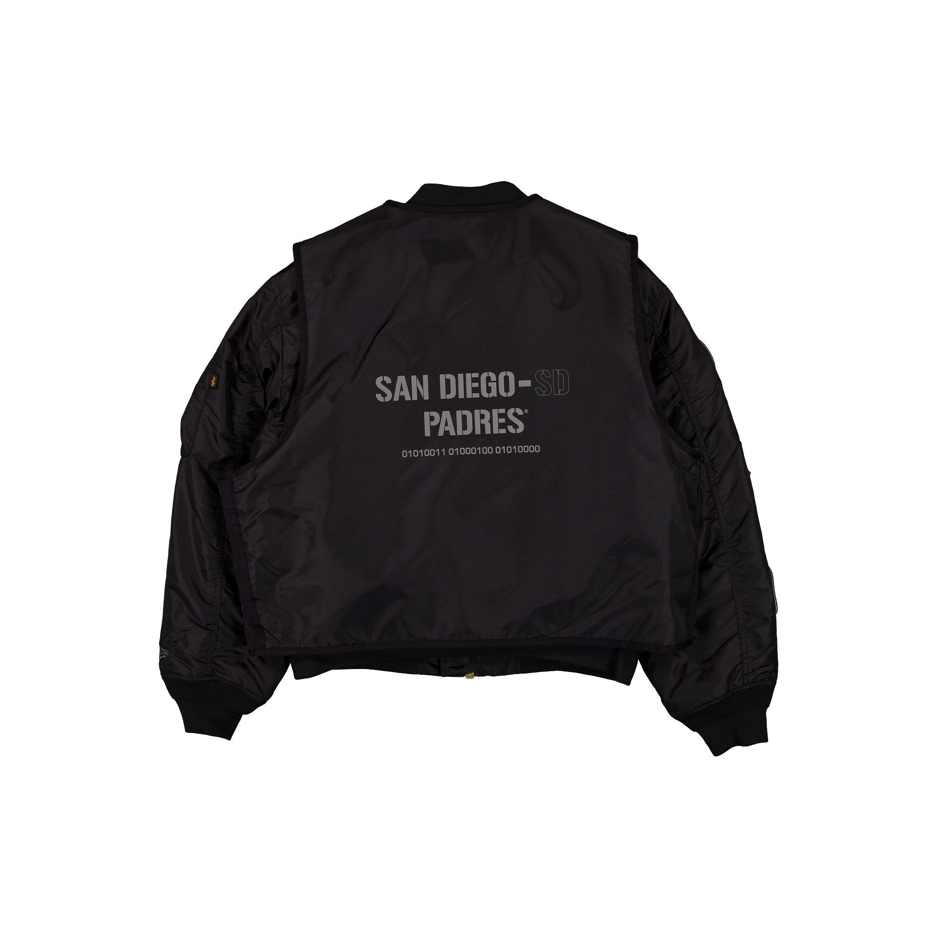 Alpha Industries x San Diego Padres Black 2-in-1 MA-1 Flight Jacket + Vest
