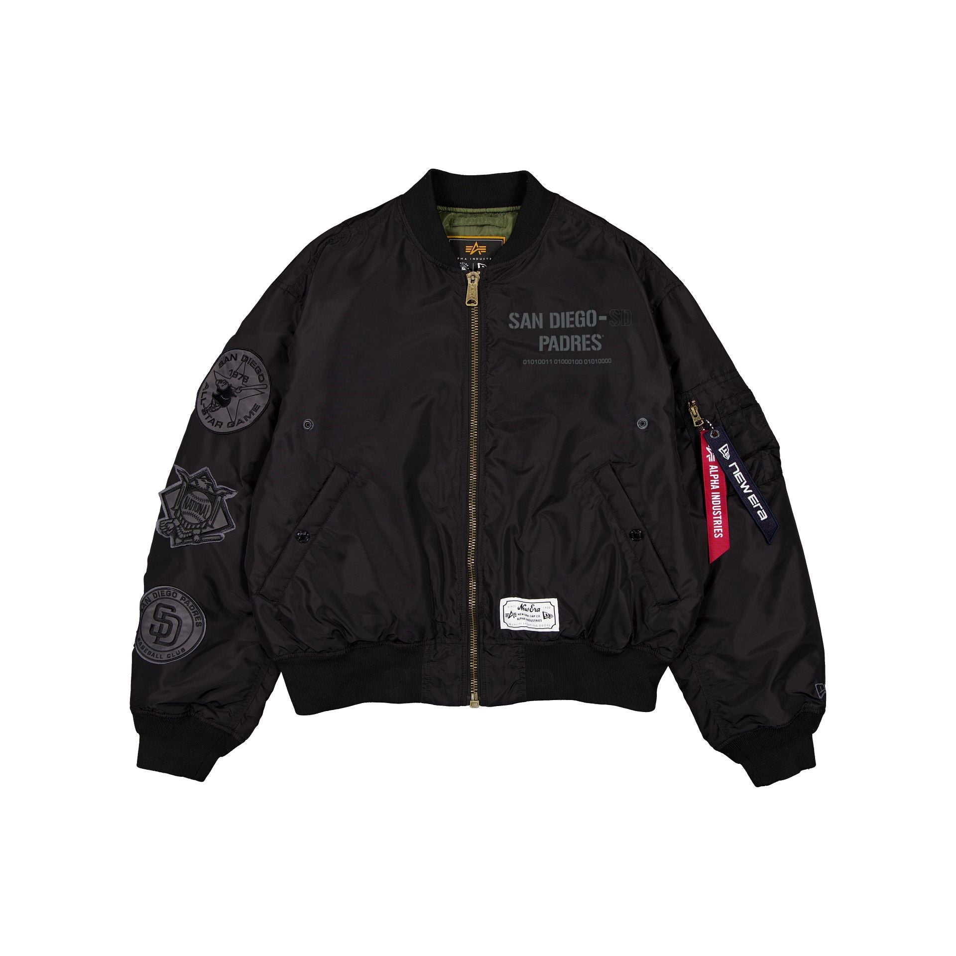 Alpha Industries x San Diego Padres Black 2-in-1 MA-1 Flight Jacket + Vest