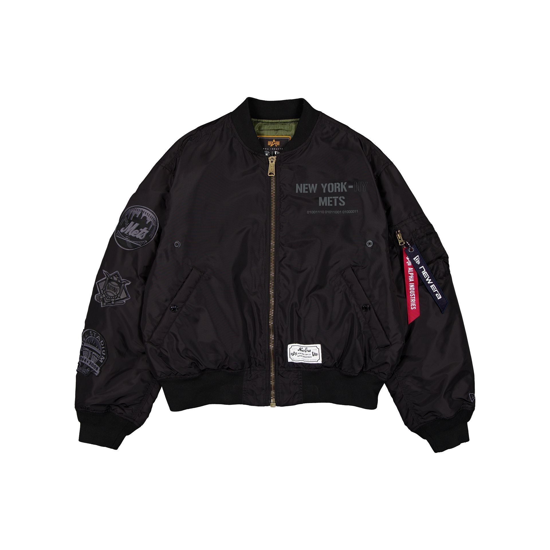 Alpha Industries x New York Mets Black 2-in-1 MA-1 Flight Jacket + Vest