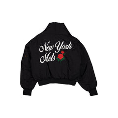 Alpha Industries x New York Mets Women's Black Shawl Collar Flight Jacket