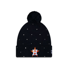 Houston Astros Women's Rhinestone Pom Knit Hat