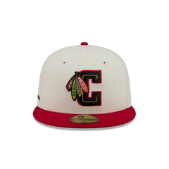 Chicago Blackhawks Deceptor Chrome White 59FIFTY Fitted Hat